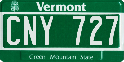 VT license plate CNY727