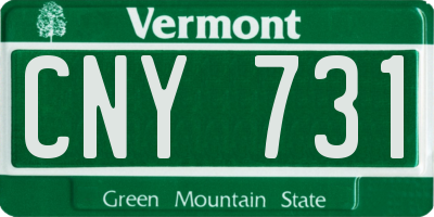 VT license plate CNY731