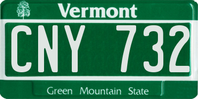 VT license plate CNY732