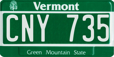 VT license plate CNY735