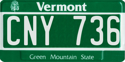 VT license plate CNY736