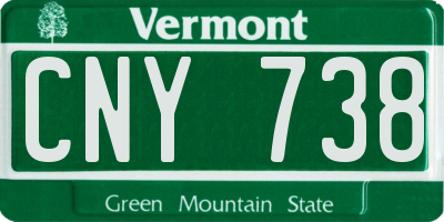 VT license plate CNY738