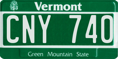 VT license plate CNY740