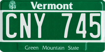 VT license plate CNY745