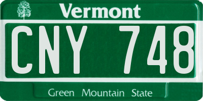 VT license plate CNY748