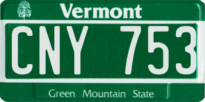 VT license plate CNY753