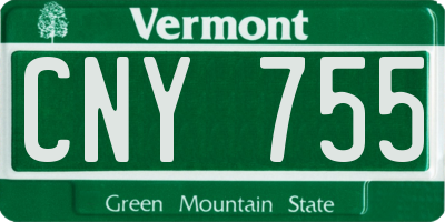 VT license plate CNY755