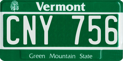 VT license plate CNY756