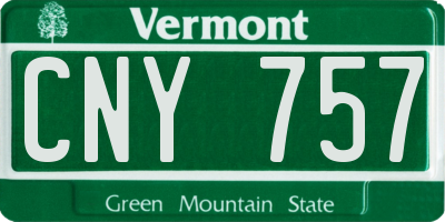 VT license plate CNY757