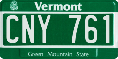 VT license plate CNY761