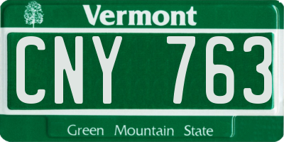 VT license plate CNY763