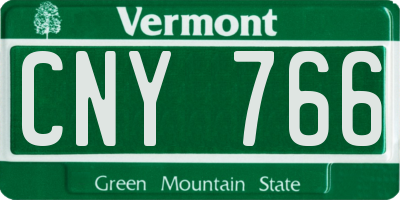 VT license plate CNY766