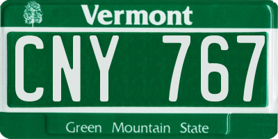 VT license plate CNY767