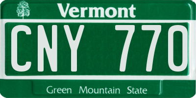 VT license plate CNY770