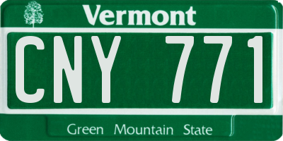 VT license plate CNY771