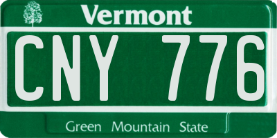 VT license plate CNY776