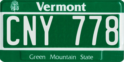 VT license plate CNY778