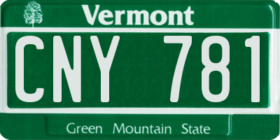 VT license plate CNY781