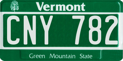 VT license plate CNY782