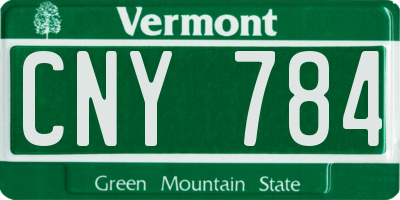 VT license plate CNY784