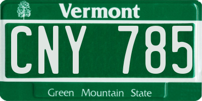 VT license plate CNY785