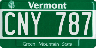 VT license plate CNY787