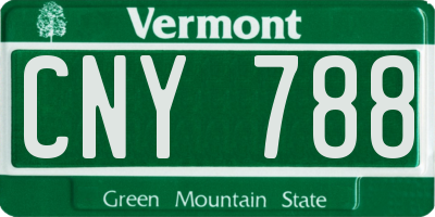 VT license plate CNY788