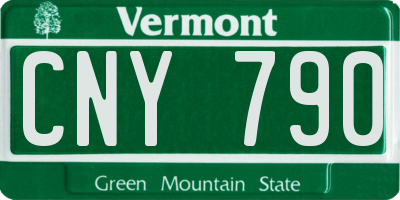 VT license plate CNY790