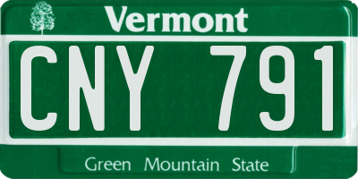 VT license plate CNY791