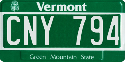 VT license plate CNY794