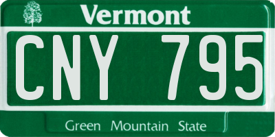 VT license plate CNY795