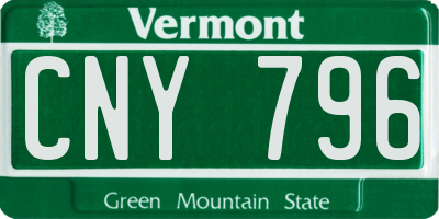 VT license plate CNY796