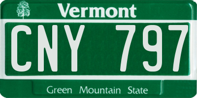 VT license plate CNY797