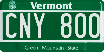 VT license plate CNY800