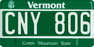 VT license plate CNY806