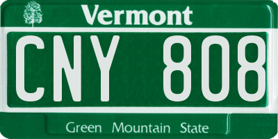 VT license plate CNY808