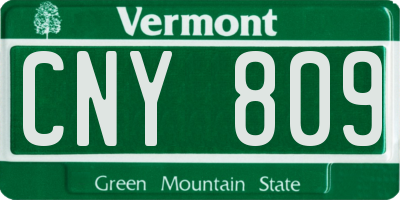 VT license plate CNY809