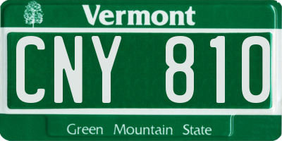 VT license plate CNY810