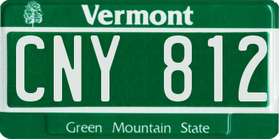 VT license plate CNY812