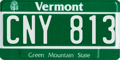 VT license plate CNY813