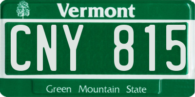 VT license plate CNY815
