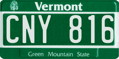 VT license plate CNY816