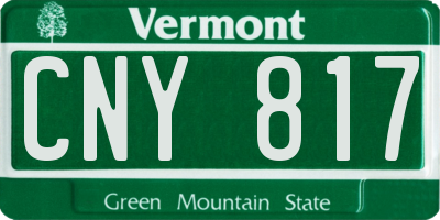 VT license plate CNY817