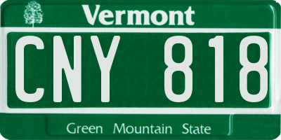 VT license plate CNY818
