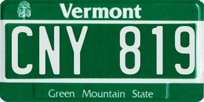 VT license plate CNY819
