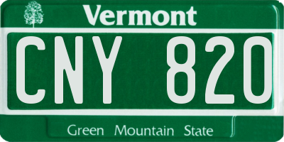 VT license plate CNY820