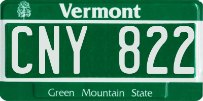 VT license plate CNY822