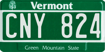 VT license plate CNY824