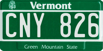 VT license plate CNY826