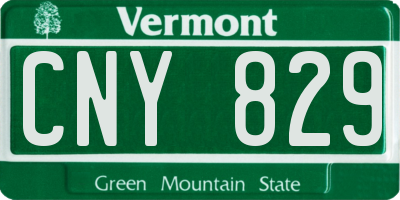 VT license plate CNY829